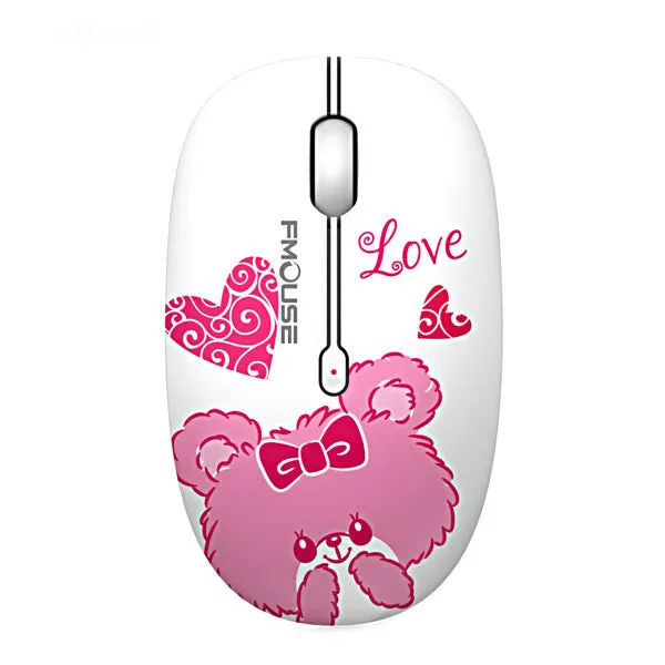 Mini wireless mouse 1600DPI ergonomic silent 2.4G in butterfly lovers style with USB receiver