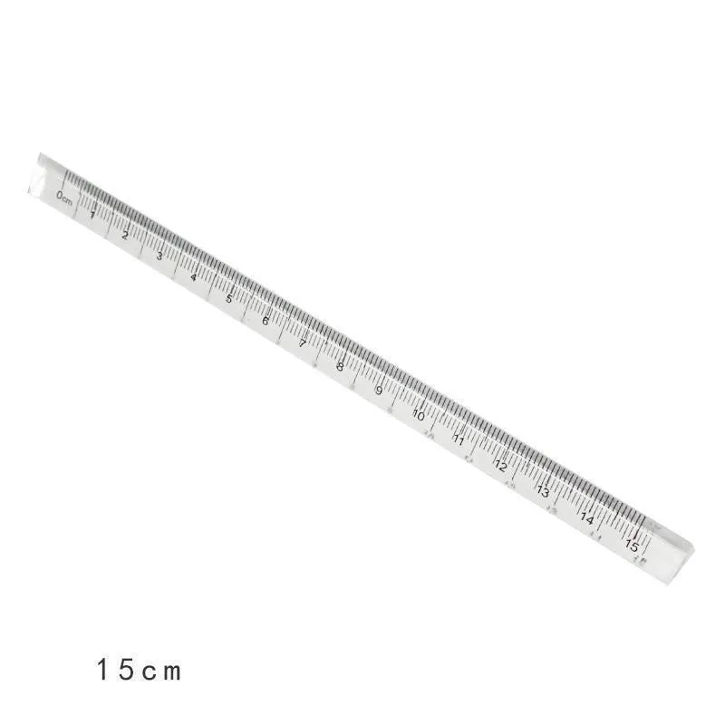 15cm white plastic ruler for primary school students, simple stationery measuring tool