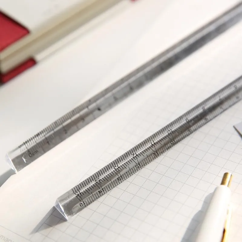 15cm white plastic ruler for primary school students, simple stationery measuring tool