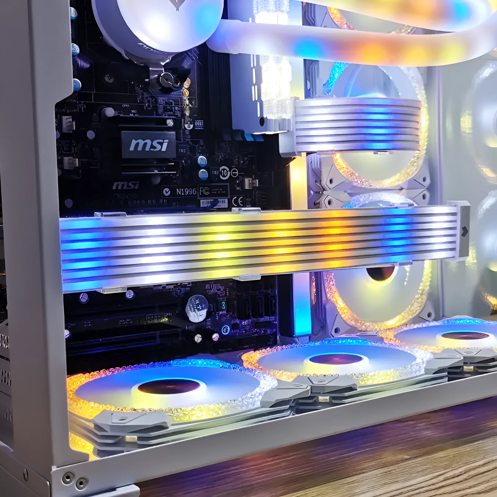 AL300 white LED light bar for PC chassis with 44 lamp beads and 600mm wire length