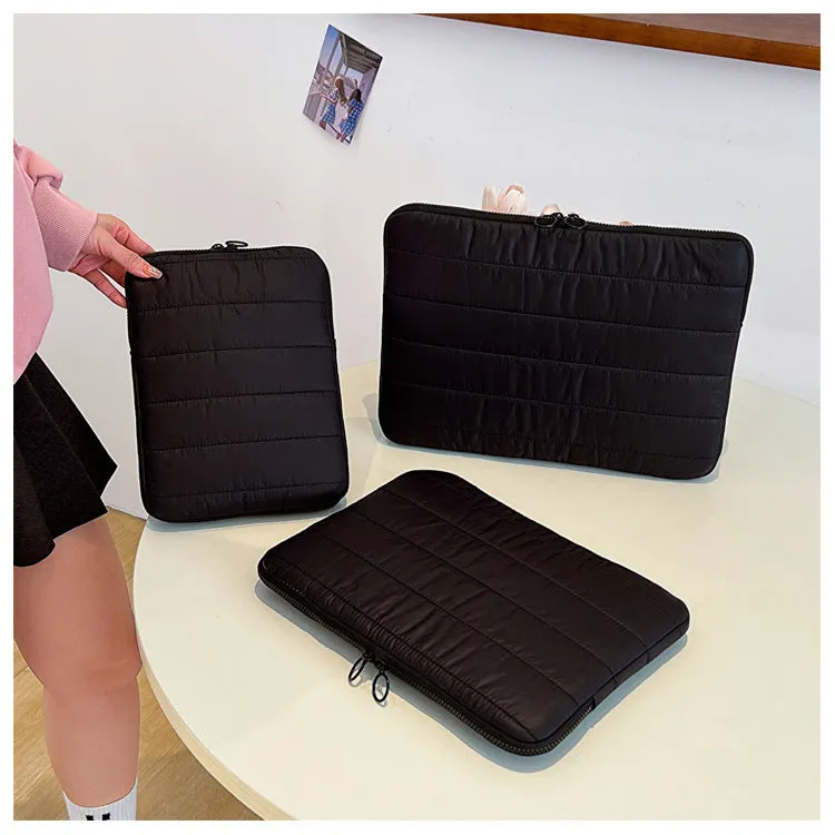 Solid colour canvas laptop tablet case with anti-theft storage for 13-inch computers, available in multiple sizes and colours