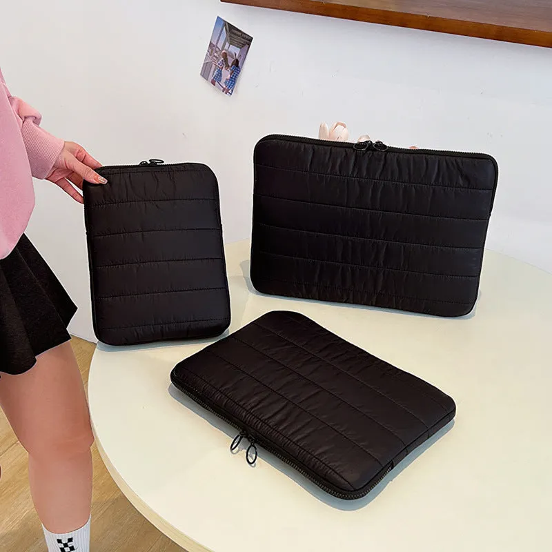 Solid colour canvas laptop tablet case with anti-theft storage for 13-inch computers, available in multiple sizes and colours