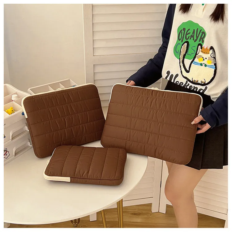 Solid colour canvas laptop tablet case with anti-theft storage for 13-inch computers, available in multiple sizes and colours