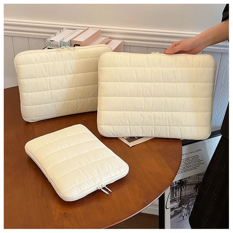 Solid colour canvas laptop tablet case with anti-theft storage for 13-inch computers, available in multiple sizes and colours