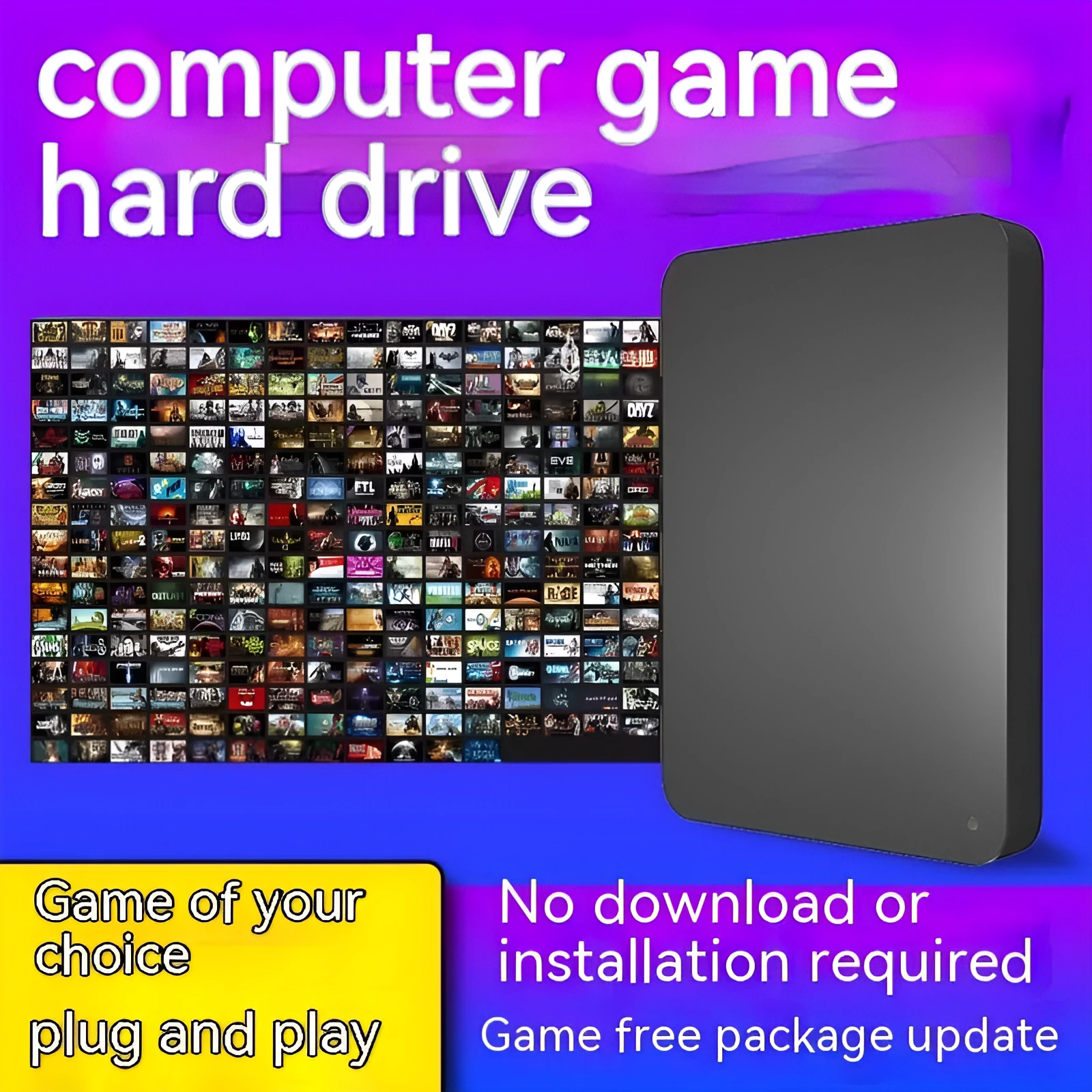 Nobb 2.5 inch 500GB external hard drive in black with USB 3.0 interface for computer game storage
