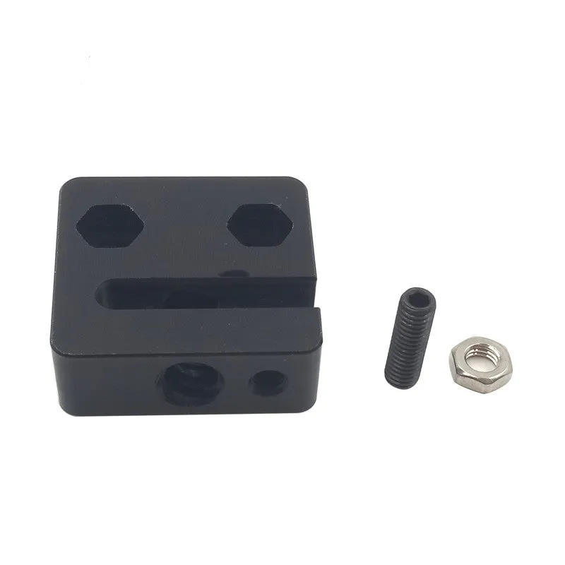 Black POM anti-backlash nut seat block for T8 lead screws, 12x33x34mm