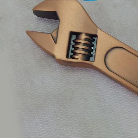 Metal wrench-shaped USB flash drive with double-headed plum blossom design in white colour
