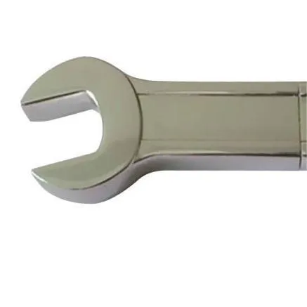 Metal wrench-shaped USB flash drive with double-headed plum blossom design in white colour