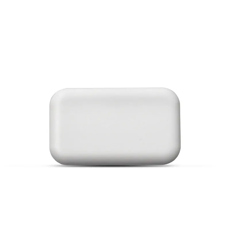 White plastic 4G 3G portable wireless router on a table, compact size 9.8 x 5.3 x 0.8 cm