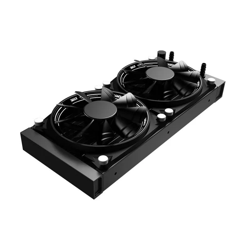 Icechill240 ARGB black 240mm all-in-one CPU water cooling radiator with integrated water drain port