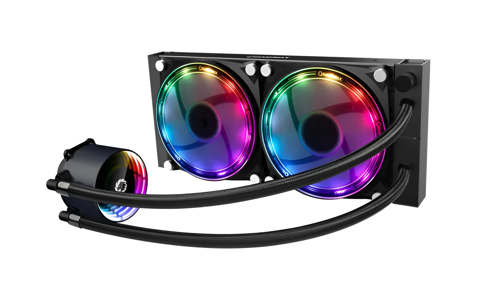Icechill240 ARGB black 240mm all-in-one CPU water cooling radiator with integrated water drain port