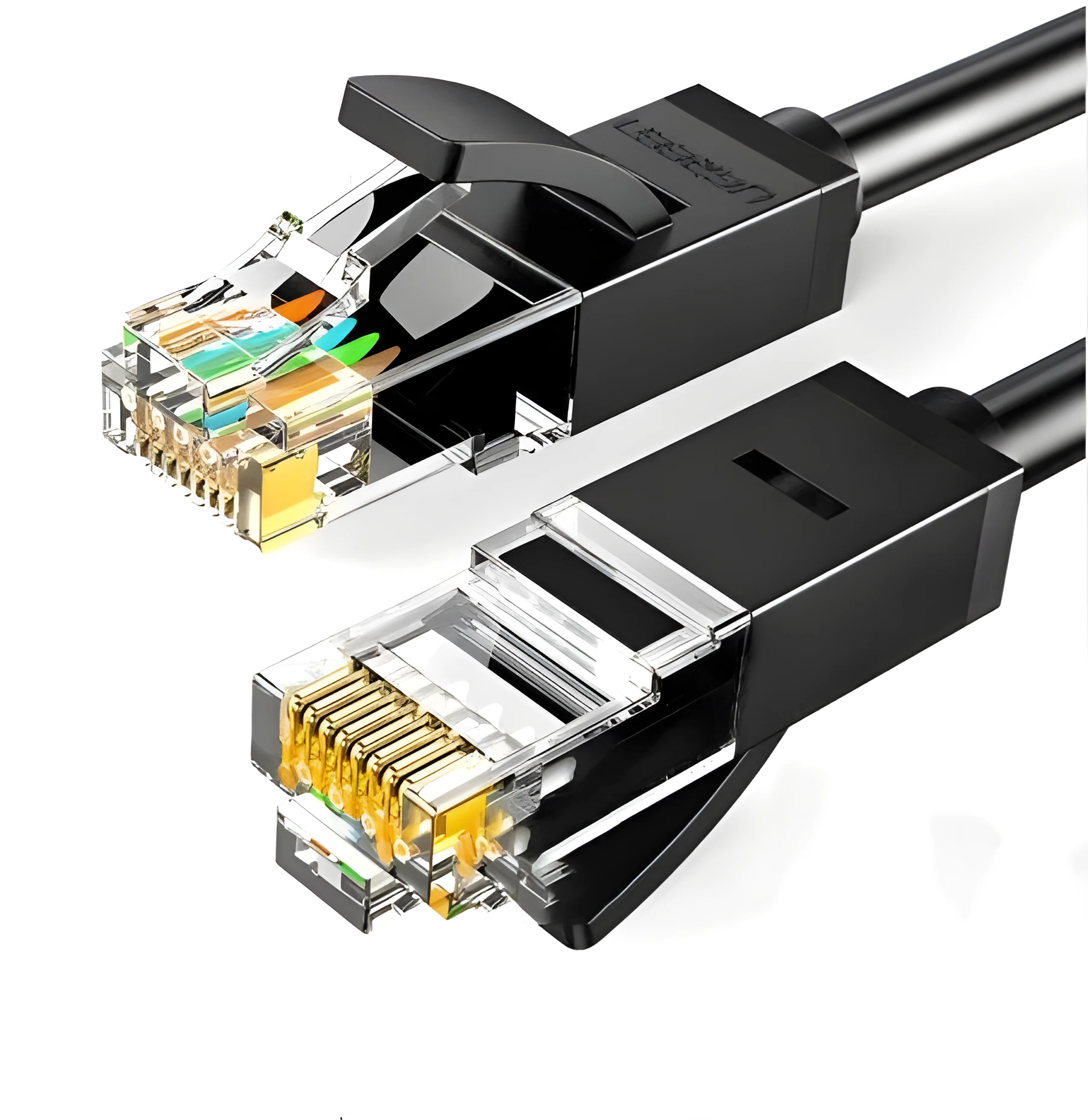 UGREEN Cat6 Ethernet cable 2 metres black with RJ45 connectors and cross frame structure
