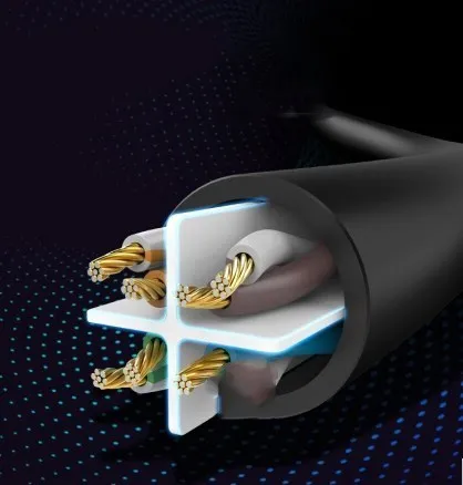 UGREEN Cat6 Ethernet cable 2 metres black with RJ45 connectors and cross frame structure