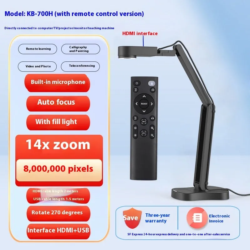 USB computer camera with microphone and autofocus for video calls and streaming