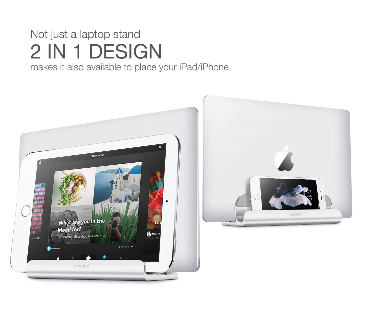 Silver aluminium alloy tablet lazy bracket on a desktop, 19x11.5x7.5cm universal fit