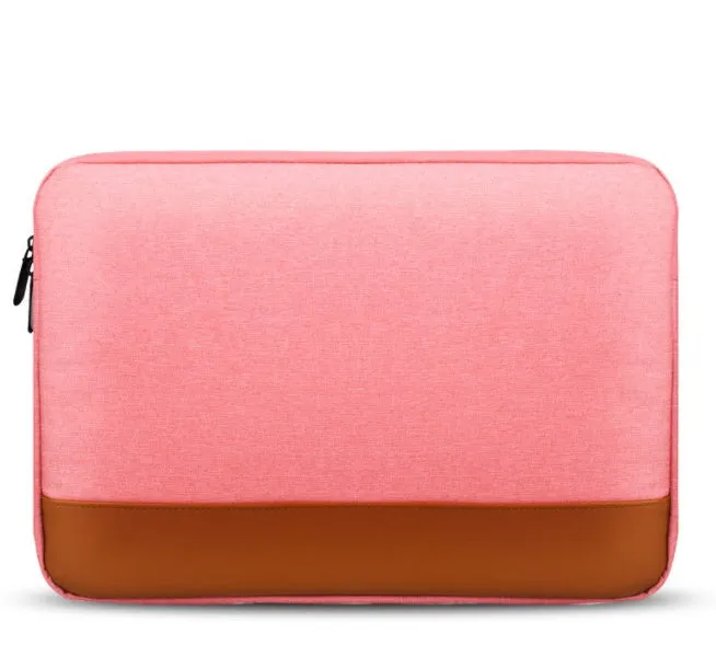 13-inch Oxford cloth tablet PC liner bag in grey with zip closure on a flat surface