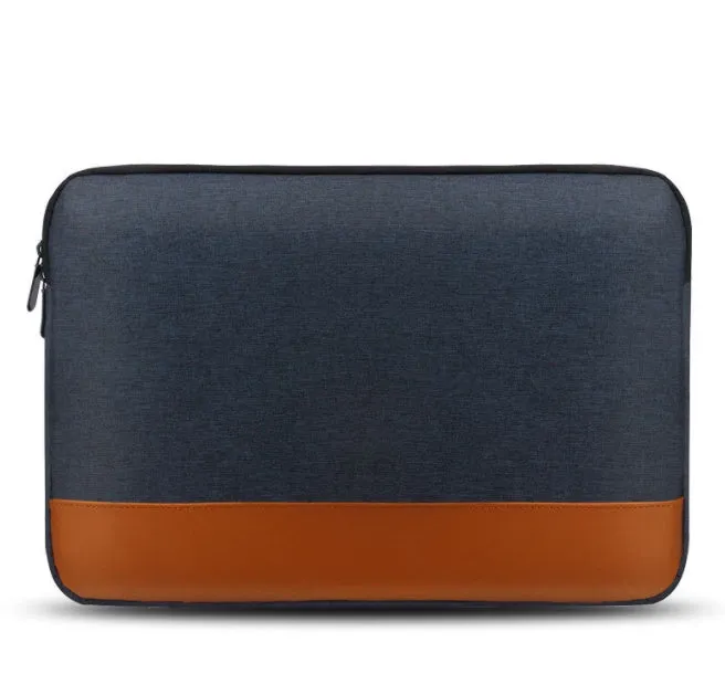 13-inch Oxford cloth tablet PC liner bag in grey with zip closure on a flat surface