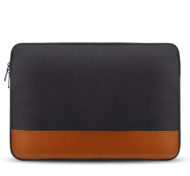13-inch Oxford cloth tablet PC liner bag in grey with zip closure on a flat surface