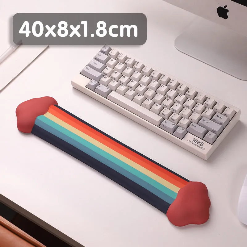 Silica gel wrist rest mouse pad and keyboard support with cloud pattern design on silicone material