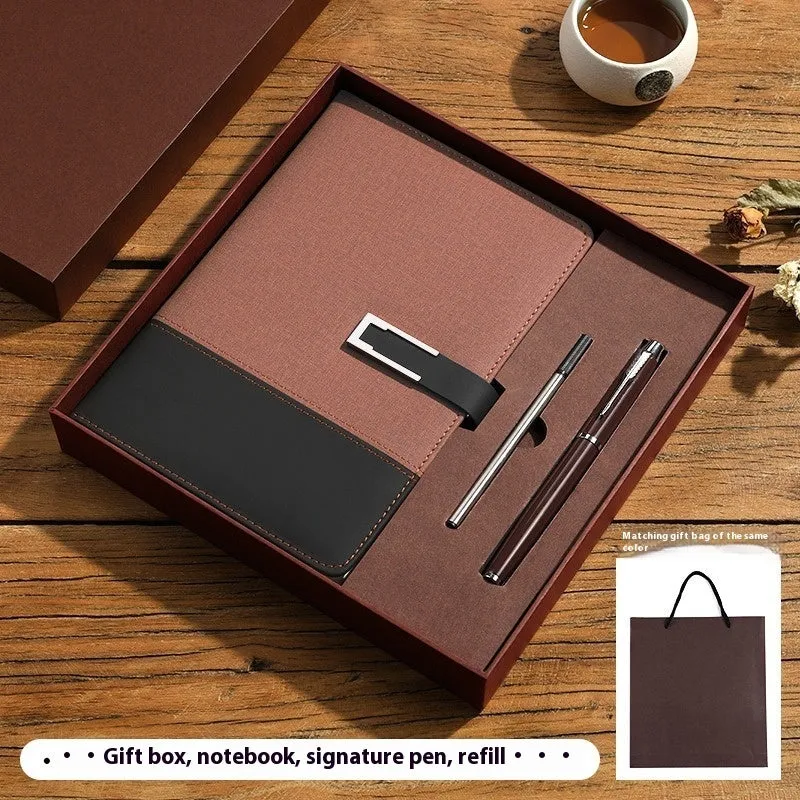 Business A5 notebook with soft PU leather cover and wood-free paper interior