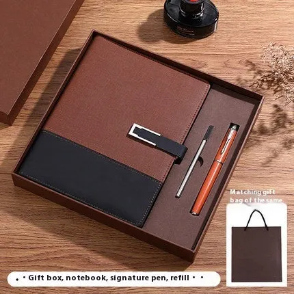 Business A5 notebook with soft PU leather cover and wood-free paper interior