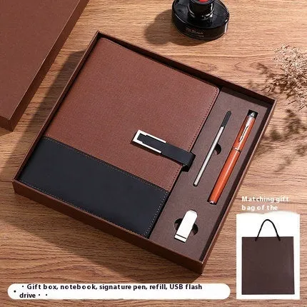 Business A5 notebook with soft PU leather cover and wood-free paper interior