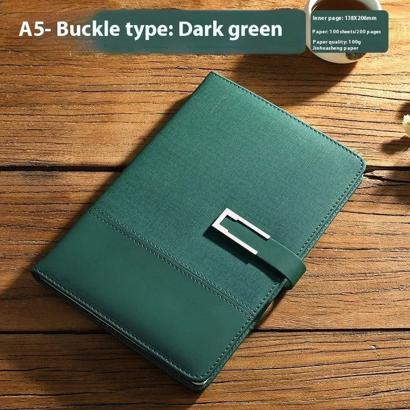 Business A5 notebook with soft PU leather cover and wood-free paper interior