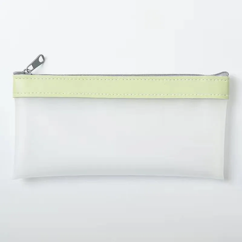 Junior high school high-value pencil case large capacity TPU stationery bag in beige colour option