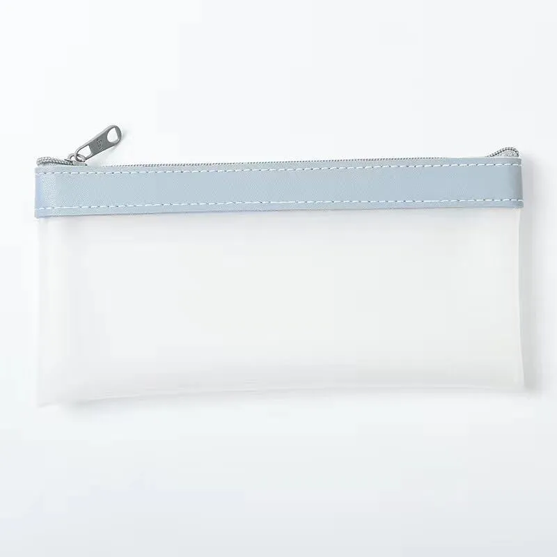 Junior high school high-value pencil case large capacity TPU stationery bag in beige colour option
