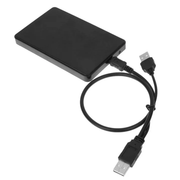 USB 2.0 2.5 inch IDE hard drive external enclosure in black aluminium magnesium alloy