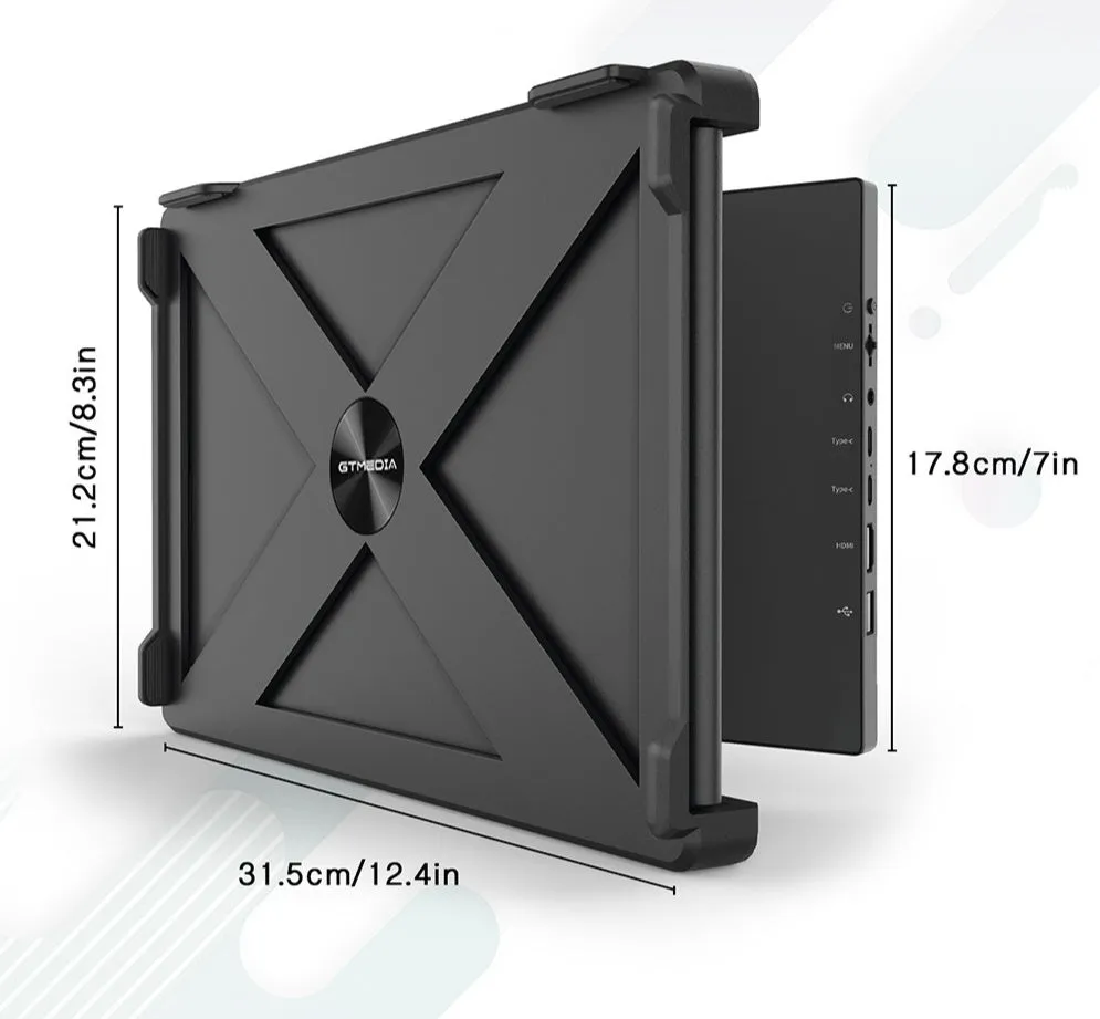 Portable 15.6-inch black external monitor with USB-C and HDMI connectivity for laptop and phone