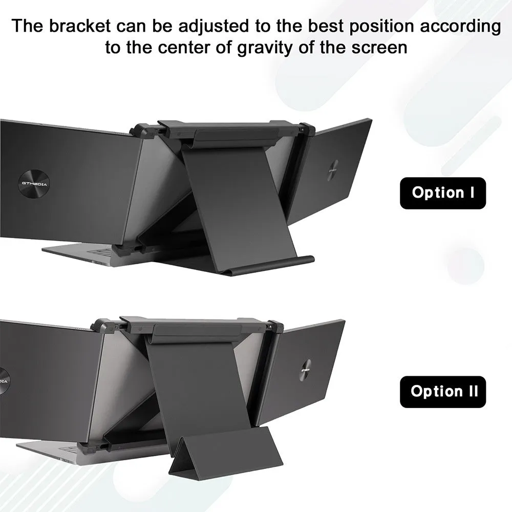 Portable 15.6-inch black external monitor with USB-C and HDMI connectivity for laptop and phone