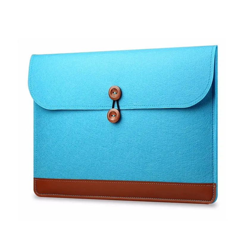 Felt flat protective cover for laptop in grey, size 15.6 inch