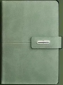 A5 notebook with PU leather cover in multiple colour options including black, red, green, blue, and orange