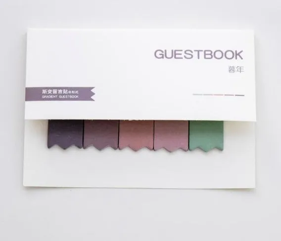 Gradient colour creative office memos self-adhesive sticky notes set 12cm x 8.5cm 8 styles