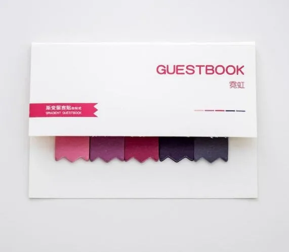 Gradient colour creative office memos self-adhesive sticky notes set 12cm x 8.5cm 8 styles