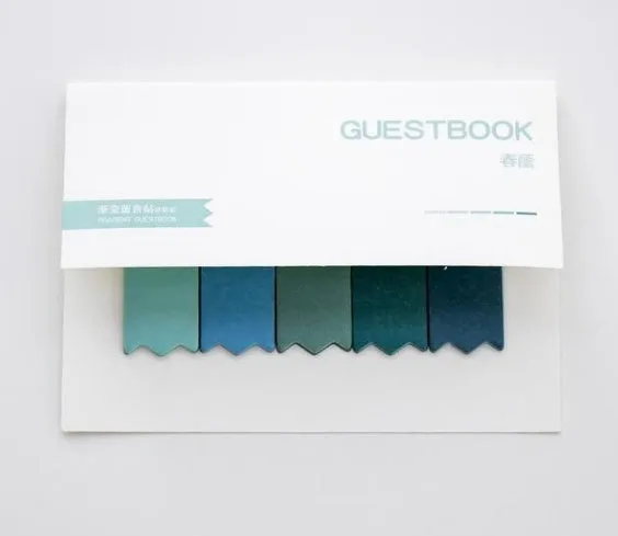 Gradient colour creative office memos self-adhesive sticky notes set 12cm x 8.5cm 8 styles