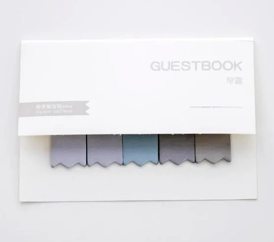 Gradient colour creative office memos self-adhesive sticky notes set 12cm x 8.5cm 8 styles
