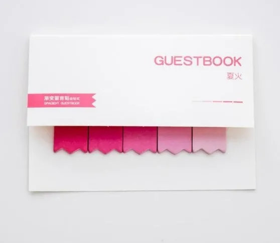 Gradient colour creative office memos self-adhesive sticky notes set 12cm x 8.5cm 8 styles