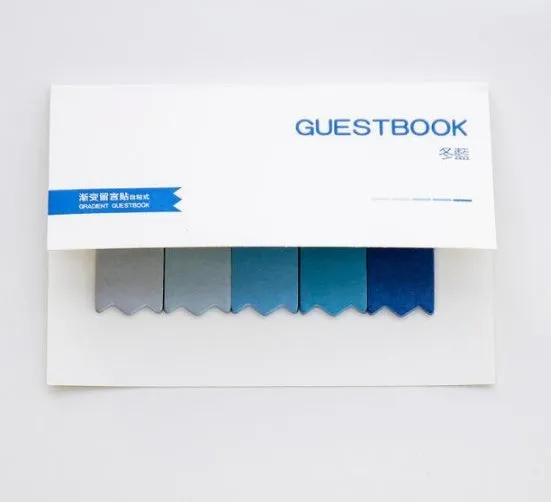 Gradient colour creative office memos self-adhesive sticky notes set 12cm x 8.5cm 8 styles
