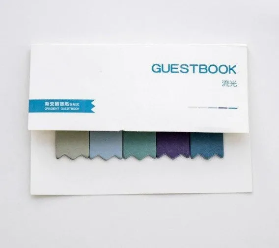 Gradient colour creative office memos self-adhesive sticky notes set 12cm x 8.5cm 8 styles
