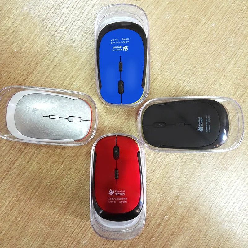 Laptop wireless mouse in five colours: red, green, blue, black, silver, 10x6x2 cm, Bluetooth and 2.4GHz