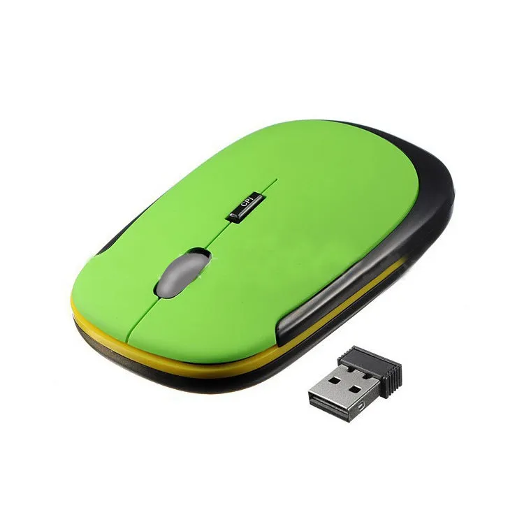 Laptop wireless mouse in five colours: red, green, blue, black, silver, 10x6x2 cm, Bluetooth and 2.4GHz