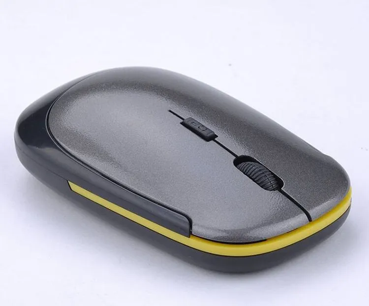 Laptop wireless mouse in five colours: red, green, blue, black, silver, 10x6x2 cm, Bluetooth and 2.4GHz