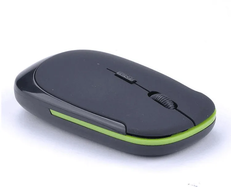 Laptop wireless mouse in five colours: red, green, blue, black, silver, 10x6x2 cm, Bluetooth and 2.4GHz