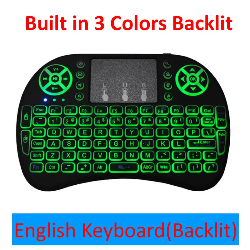 2.4G wireless mini keyboard with touchpad in black, 14.6 x 97.5 x 19 mm