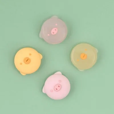 Silicone animal cartoon key button cap in design Big Face Cat on a keyring