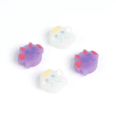 Silicone animal cartoon key button cap in design Big Face Cat on a keyring