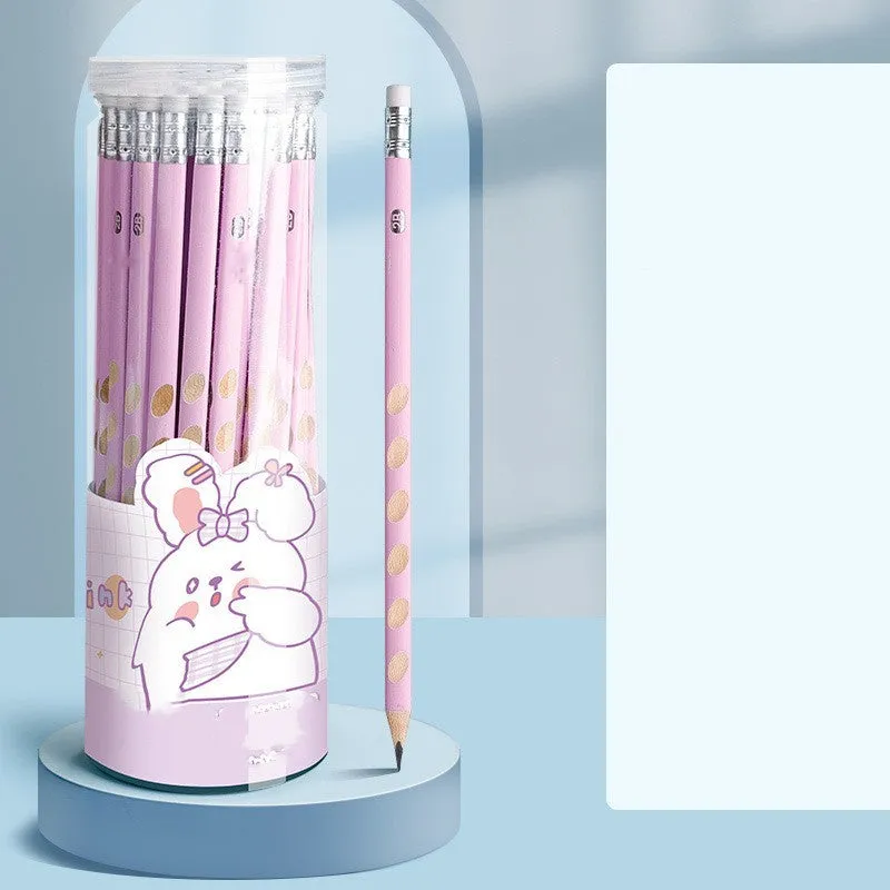 Primary school hole-shaped pencil for correcting grip, wooden, cartoon style, 188mm, on white background