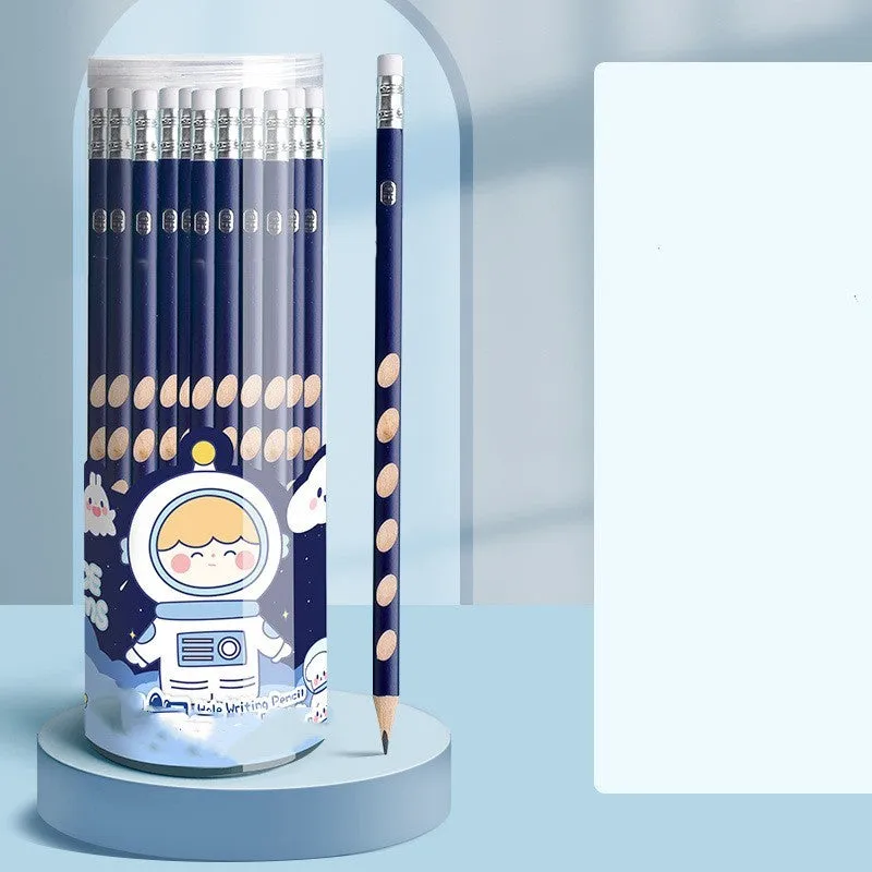 Primary school hole-shaped pencil for correcting grip, wooden, cartoon style, 188mm, on white background